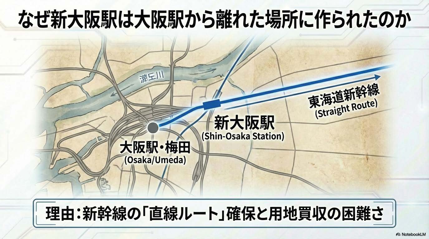 なぜ大阪駅から離れた場所につくられたか
