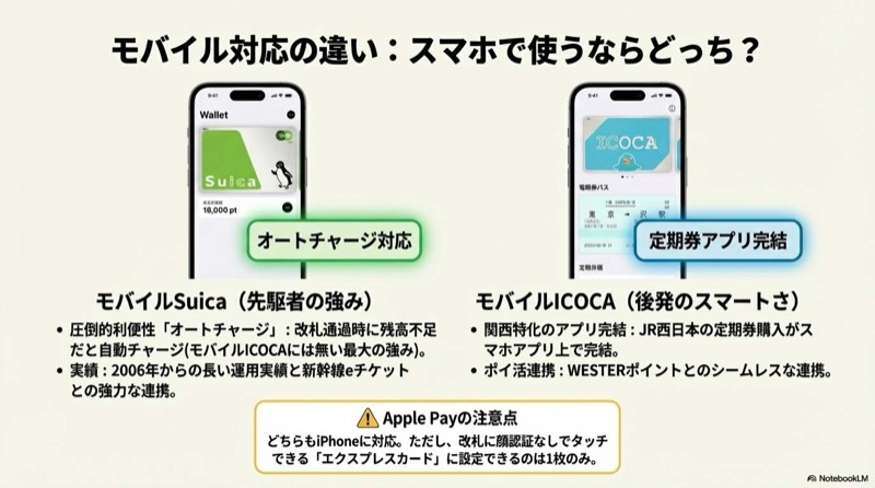 ICOCAとSuicaの違い
