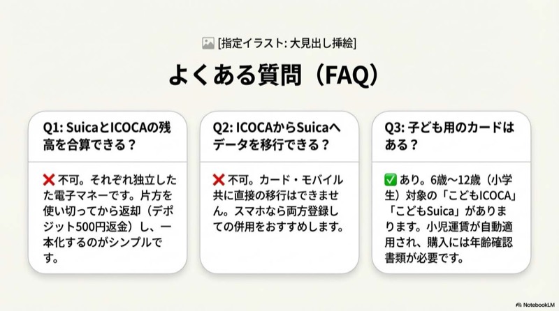 ICOCAとSuicaの違い
