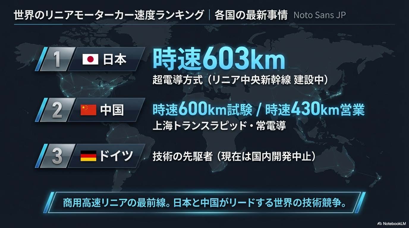 リニアモーターカー速度比較