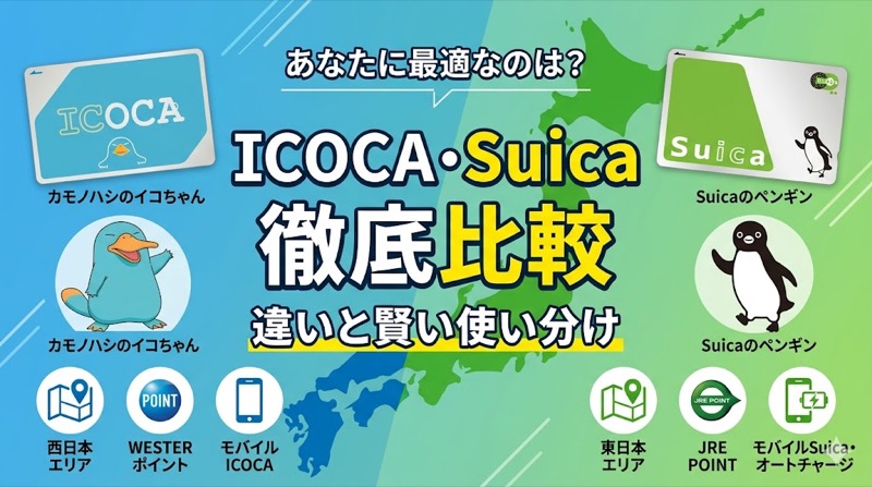 ICOCAとSuicaの違い