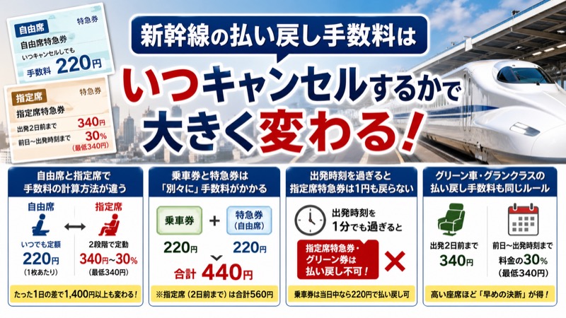 新幹線払い戻し