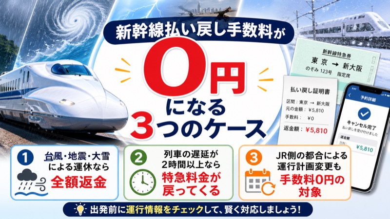 新幹線払い戻し