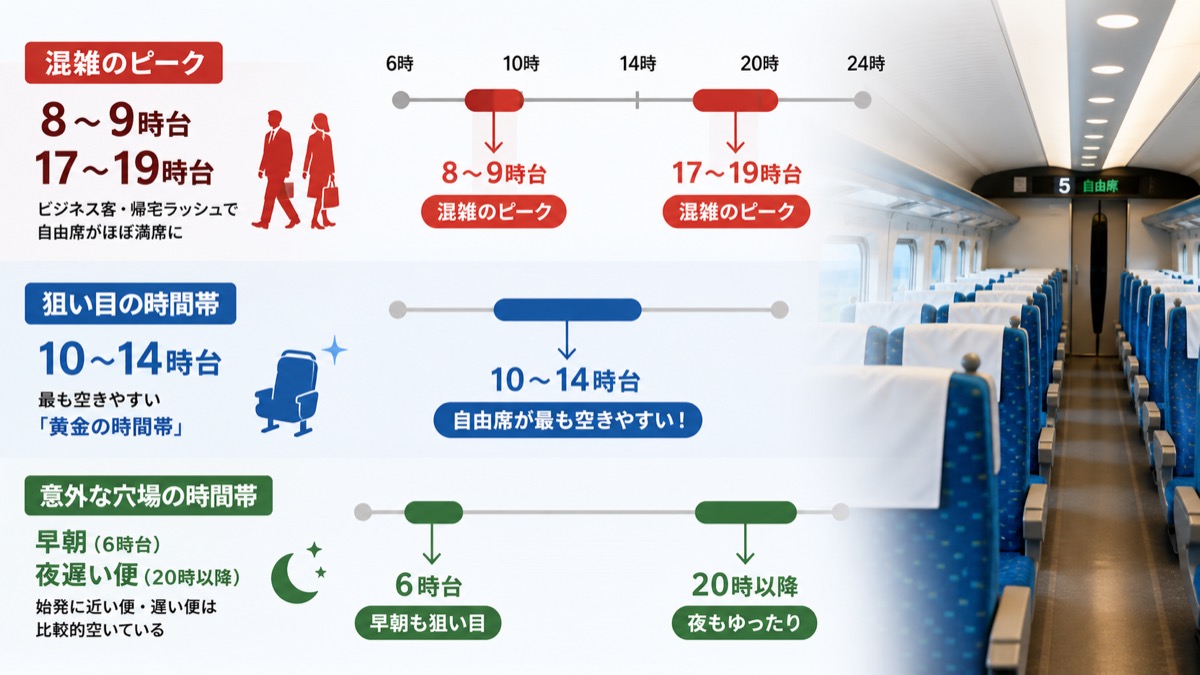 ひかり自由席の混雑をリアルタイムで確認する方法
